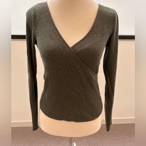Leith Dark Green Cropped Sweater - S